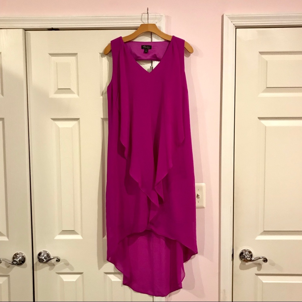 🆕 Macy's Thailia Sodi®️High-Low Flutter Dress.